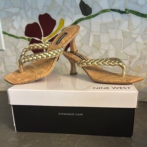 Nine West Gold Braided Heels
